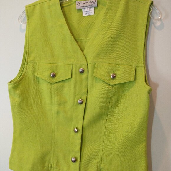 Stonebridge Tops - NWOT Stonebridge Green Vest Size S